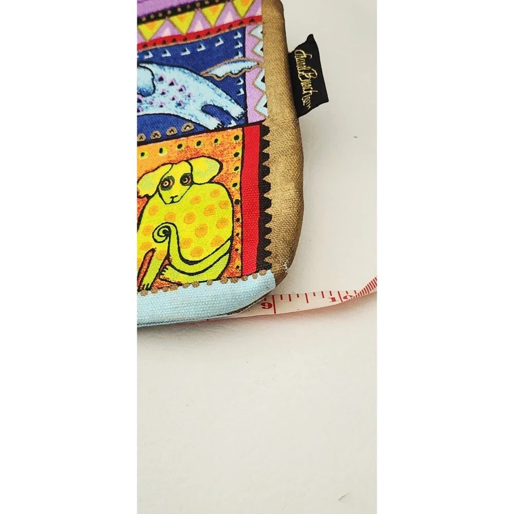 Laurel Burch Dogs Zip Up Cosmetic Travel Bag Sand N Sun Pop Art